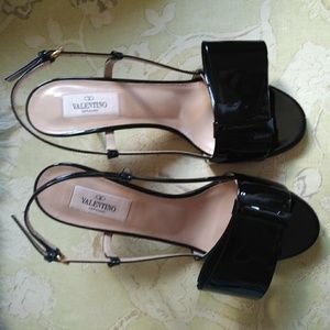 Valentino black patent leather